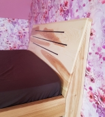 Dvigulė medinė miegamojo lova. Be patalynės stalčių. Medis uosis (ML55)